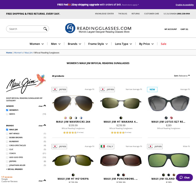 Maui jim outlet readers canada