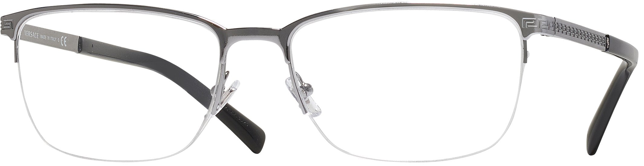 Versace ve1263 eyeglasses in silver demo top lens