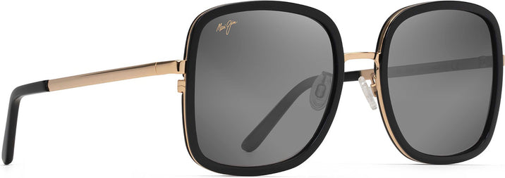 Rectangle Black Gold/Neutral Grey Lens Maui Jim Pua 865 View #1