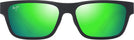 Rectangle Matte Black/Maui Green Lens Maui Jim Keola 628 View #2