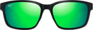 Rectangle Matte Black/Maui Green Maui Jim Lehiwa Asian Fit 648 View #2