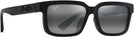 Rectangle Matte Black/Natural Grey Lenses Maui Jim Hiapo Asian Fit 655 View #1