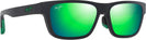 Rectangle Matte Black/Maui Green Lens Maui Jim Keola 628 View #1