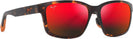 Rectangle Dark Havana/Hawaii Lava Lenses Maui Jim Lehiwa Asian Fit 648 View #1