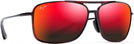 Rectangle Red And Black Tortoise/Hawaii Lava Lens Maui Jim Kaupo Gap 437 View #1