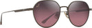 Round Shiny Brown/Maui Rose Lenses Maui Jim Kaulana Asian Fit 627 View #1