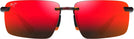 Rectangle Red Havana/Hawaii Lava Lenses Maui Jim Laulima 626 View #2