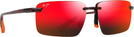 Rectangle Red Havana/Hawaii Lava Lenses Maui Jim Laulima 626 View #1