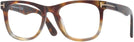 Square Coloured Havana Tom Ford 1099 Progressive No-Lines View #1