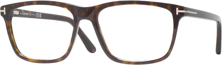 Rectangle Dark Havana Tom Ford 5479 Single Vision Full Frame View #1