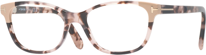 Rectangle Coloured Havana Tom Ford 5638 Progressive No-Lines View #1