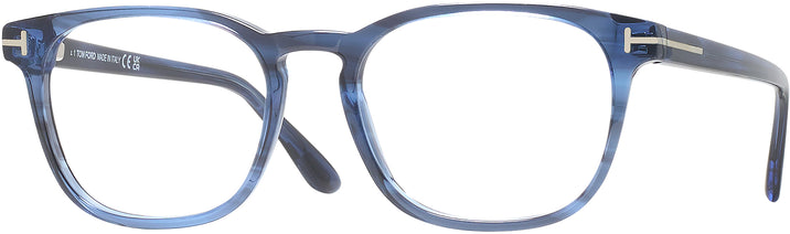 Square Blue Stripe Tom Ford 5868 Single Vision Full Frame View #1