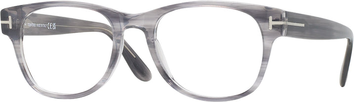 Square Grey Stripe Tom Ford 5898 Single Vision Full Frame View #1