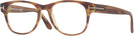 Square Light Brown Stripe Tom Ford 5898 Single Vision Full Frame View #1