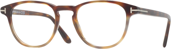 Square Coloured Havana Tom Ford 5899 Progressive No-Lines View #1