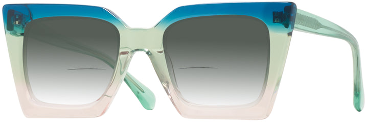 Square Blue/green/peach Gradient Goo Goo Eyes 940 w/ Gradient Bifocal Reading Sunglasses View #1