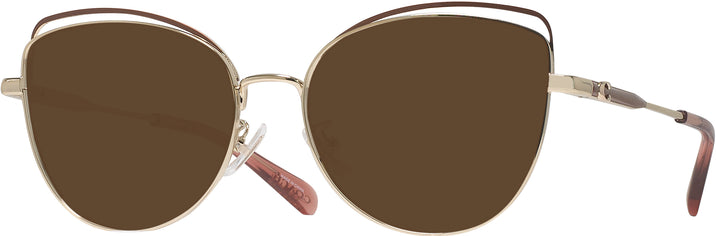 Cat Eye,Oversized Shiny Light Gold/nutmeg Coach 7162 Progressive No-Line Reading Sunglasses View #1