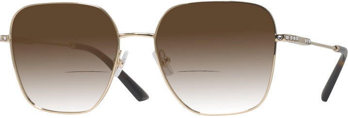 Oversized,Square Pale Gold Jimmy Choo 2001B w/ Gradient Bifocal Reading Sunglasses View #1