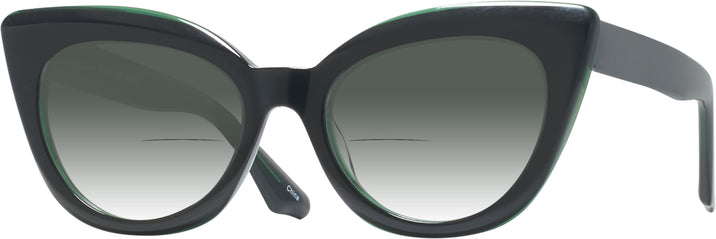 Cat Eye,Oversized Dark Green Millicent Bryce 188 w/ Gradient Bifocal Reading Sunglasses View #1