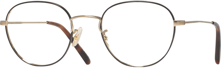 Round Brushed Gold/tortoise Oliver Peoples 1281 Computer Style Progressive View #1