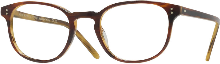 Square Amaretto/striped Honey Oliver Peoples 5219 Progressive No-Lines View #1