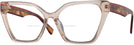 Cat Eye Crystal Peach With Tortoise Temple Bunny Bifocal View #1