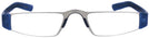 Rectangle Blue/Gunmetal Porsche 8801 Single Vision Half Frame View #2