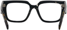 Square,Oversized Havana Black Transparent Prada A03V L Single Vision Full Frame View #4