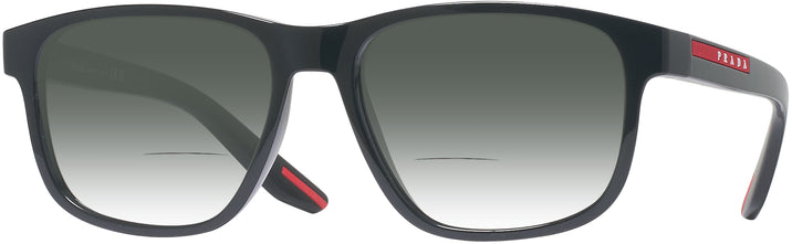 Rectangle Black Prada Sport 06YS L w/ Gradient Bifocal Reading Sunglasses View #1