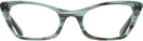 Cat Eye Striped Green Ray-Ban 5499 Single Vision Half Frame View #2