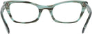 Cat Eye Striped Green Ray-Ban 5499 Single Vision Half Frame View #4