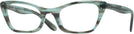 Cat Eye Striped Green Ray-Ban 5499 Single Vision Half Frame View #1