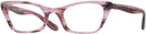 Cat Eye Striped Pink Ray-Ban 5499 Single Vision Half Frame View #1