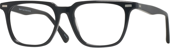 Square Black Seattle Eyeworks 1002 Single Vision Full Frame View #1