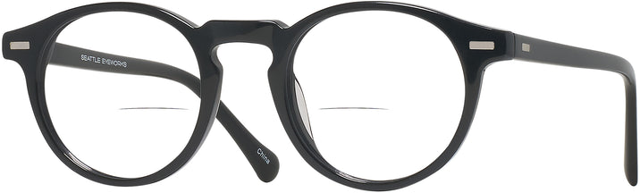 Round Black Seattle Eyeworks 1003 Bifocal View #1