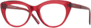 Cat Eye Transparent Red Seattle Eyeworks 989 Single Vision Full Frame View #1