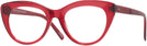 Cat Eye Transparent Red Seattle Eyeworks 989 Progressive No-Lines View #1