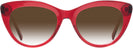 Cat Eye Transparent Red Seattle Eyeworks 989 w/ Gradient Progressive No-Line Reading Sunglasses View #2