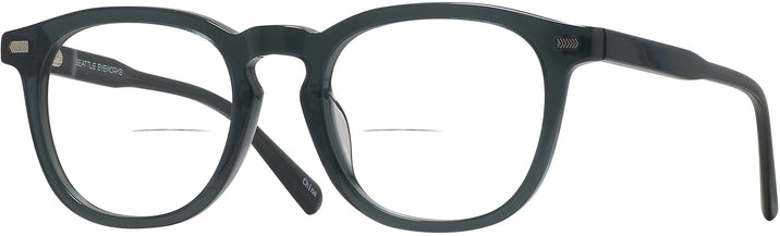 Square Transparent Dark Grey Seattle Eyeworks 993 Bifocal View #1