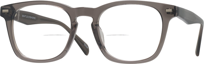 Square Transparent Grey Seattle Eyeworks 995 Bifocal View #1