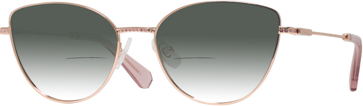 Cat Eye Rose Gold Swarovski 1012 w/ Gradient Bifocal Reading Sunglasses View #1