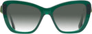 Cat Eye,Oversized Transparent Dark Green Swarovski 6018 w/ Gradient Progressive No-Line Reading Sunglasses View #2