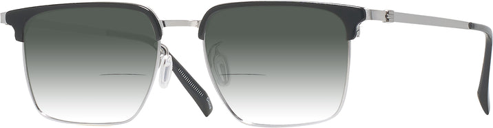 Square Black Silver LZ-50 w/ Gradient Bifocal Reading Sunglasses View #1