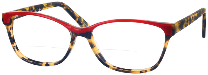 Rectangle Red Tortoise/lipstick Millicent Bryce 146 Bifocal View #1