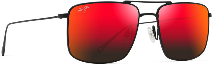 Rectangle Matte Black/Hawaii Lava Lens Maui Jim Aeko 886 View #1