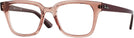 Square Transparent Light Red Ray-Ban 4323V Computer Style Progressive View #1