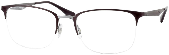 Square Top Matte Brown/Gunmetal Ray-Ban 6433 Computer Style Progressive View #1